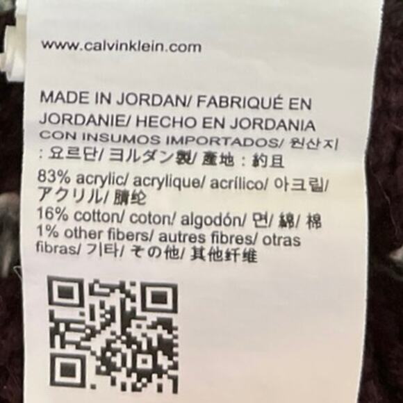 Calvin Klein Burgundy Marled Striped Knitted Crew Neck Pullover Sweater Top S - Picture 4 of 4